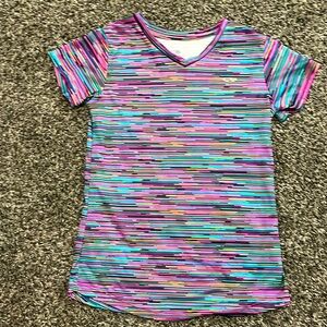 Girls athletic quick dry shirt size 10-12 multi colored